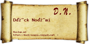 Dück Noémi névjegykártya